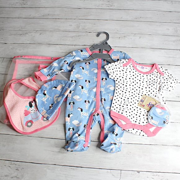 Lily & Jack Baby Girl's Dalmation Dogs Sleeper Hat Layette Size 0 3 Mo - Picture 7 of 7